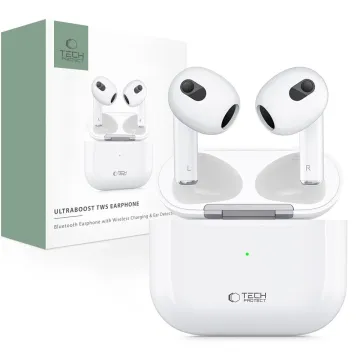 Bezdrátová sluchátka Tech-Protect UltraBoost TWS Earphone Core TW02 - Bílá