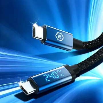 Blavec Velox USB-C na USB-C kabel PD 240W 5A s LED displejem 1,2 m
