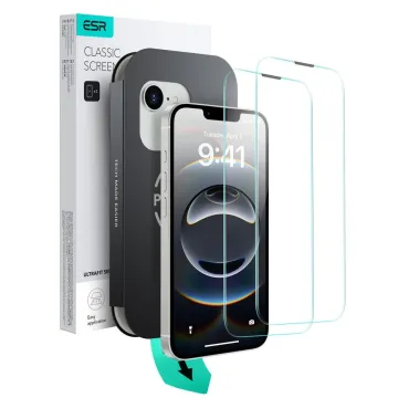 ESR UltraFit Classic 2-Pack Tvrzená skla na iPhone 17e / 16e 14 13 Pro 13 čiré