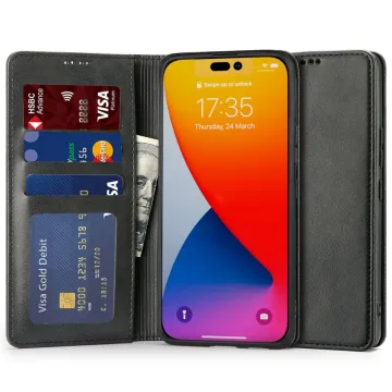 Pouzdro Tech-Protect Wallet Magnet iPhone 14 Pro Max Černé