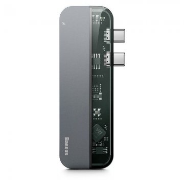 Adaptér Baseus Transparent Series DUAL TYPE-C TO MULTI PORT 5IN1 Adaptér Baseus Transparent Series DUAL TYPE-C TO MULTI PORT 5IN1