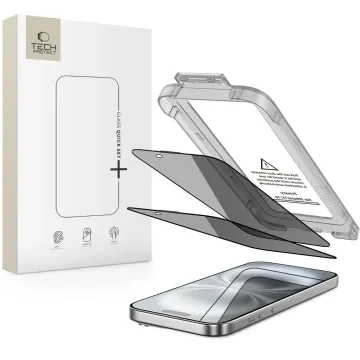 Tech-Protect Quick Set+ 2-Pack Tvrzená skla na iPhone 15 / 16 privacy