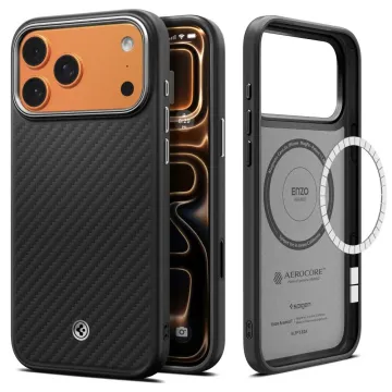 Spigen Enzo Aramid T MagFit MagSafe iPhone 17 Pro Max černá / stříbrná
