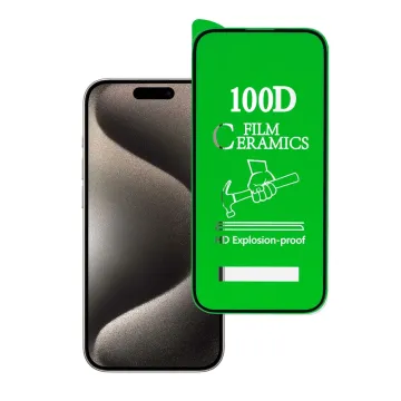 Tvrzené sklo Toptel Ceramic Full Cover 100D iPhone 15 Pro Max černé