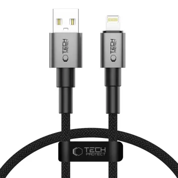 USB-A/Lightning kabel Tech-Protect UltraBoost DNA 12W/2,4A 25cm Iron Grey