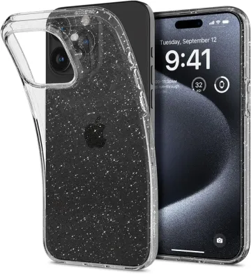 Třpytivé pouzdro Spigen Liquid Crystal Glitter iPhone 15 Pro - Crystal Quartz