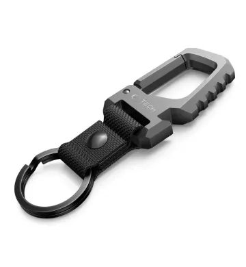Tech-Protect SlideLock karabina na klíče – multifunkční hliníkový přívěsek (gunmetal)
