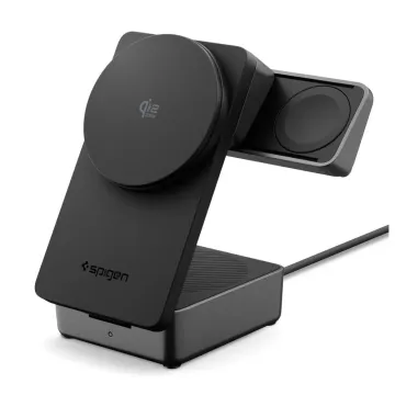 Spigen Essential EF323MQ 3v1 Qi2.2 25W MagSafe bezdrátová nabíječka - černá