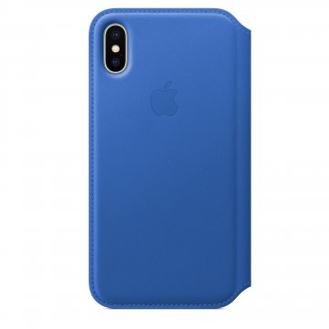 Kožené pouzdro Apple Leather Folio iPhone XS/X MRGE2ZM/A Elektricky modré (Electric Blue) Kožené pouzdro Apple Leather Folio iPhone XS/X MRGE2ZM/A Elektricky modré (Electric Blue)