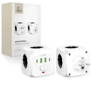 Z&aacute;suvka / rozdvojka Tech-Protect C13 PCL3X4 3x z&aacute;suvka 2x USB-A 2x USB-C