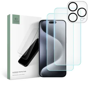 Tvrzená skla Tech-Protect Supreme SET iPhone 15 Pro Max