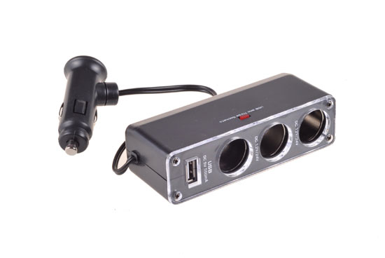 Roztrojka zapalovače InCar WF-0096 12V / 24V s USB do auta Roztrojka zapalovače InCar WF-0096 12V / 24V s USB do auta