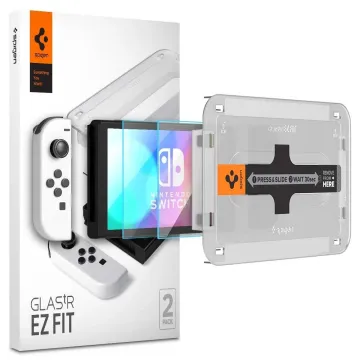 Tvrzené sklo Spigen GLAStR EZ Fit 2-Pack Nintendo Switch OLED čiré