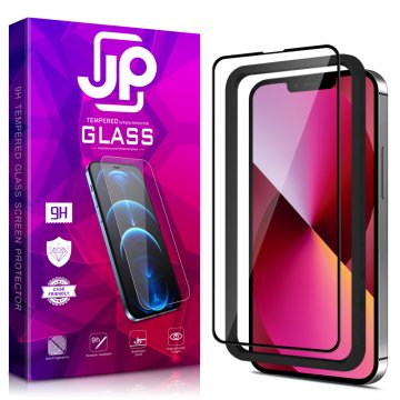 JP 3D sklo s instalačním rámečkem, iPhone 14 Plus / 13 Pro Max, černé