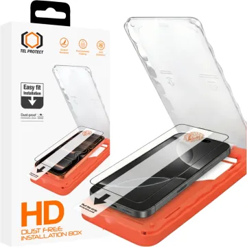 Tvrzené sklo Tel Protect HD Titan Dust-Free Easy Fit iPhone 15 Pro Max, černé