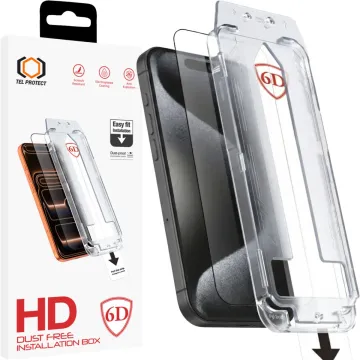 Tel Protect Dust-Free Easy Fit Full Glue 6D iPhone 15, černé