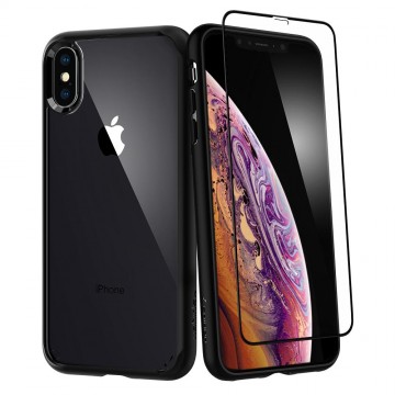 Ochranný kryt + sklo na displej Spigen Ultra Hybrid 360 na iPhone XS/X Ochranný kryt + sklo na displej Spigen Ultra Hybrid 360 na iPhone XS/X