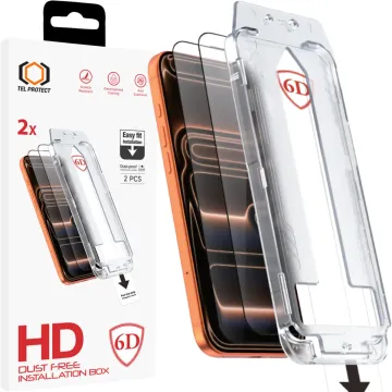 Tel Protect Dust-Free Easy Fit Full Glue 6D 2-Pack iPhone 17 Pro, černé