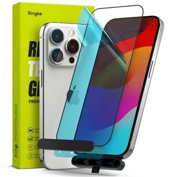 Prémiové tvrzené sklo Ringke TG iPhone 15 Pro černé