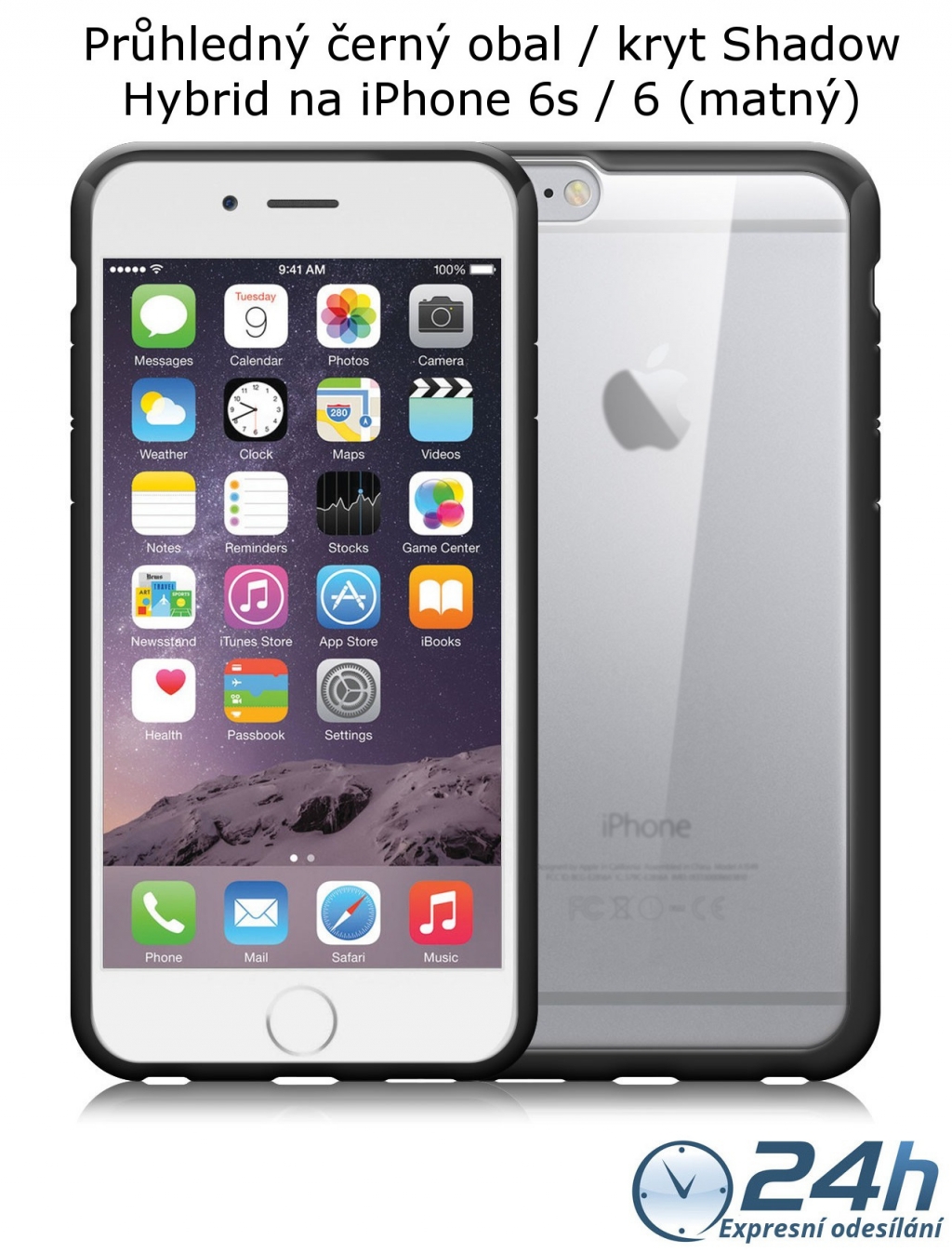 Černý matný kryt Shadow Hybrid na iPhone 6s / 6 Černý matný kryt Shadow Hybrid na iPhone 6s / 6