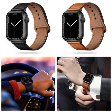 Kožený řemínek Tech-Protect LeatherFit Apple Watch Series 3/2/1 (38mm)