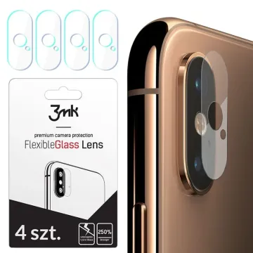 Tvrzené sklo 3mk FlexibleGlass Lens na kameru / fotoaparát Apple iPhone XS/X (4ks)