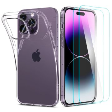Pouzdro + 2x ochranné sklo Spigen Crystal Pack iPhone 14 Pro čiré