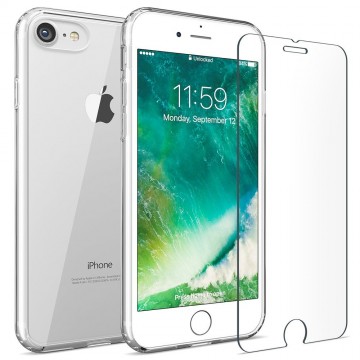 iMore SET: Čirý silikonový TPU obal + tvrzené sklo 9H na iPhone 8 / 7 iMore SET: Čirý silikonový TPU obal + tvrzené sklo 9H na iPhone 8 / 7