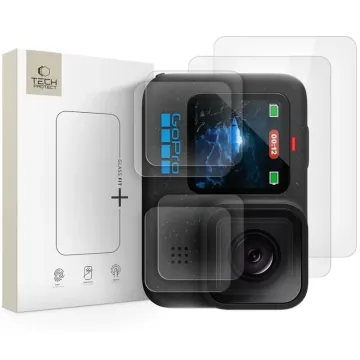 Sada ochranných skel Tech-Protect Glass Fit+ 2-set GoPro Hero 9 / 10 / 11 / 12 čirá