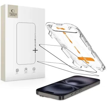 Tech-Protect Quick Set+ 2-Pack Tvrzená skla na iPhone 16 / 15 čirá