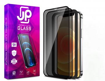 JP Privacy 3D sklo, 2 kusy, s instalačním rámečkem, iPhone 14 Plus / 13 Pro Max, černé