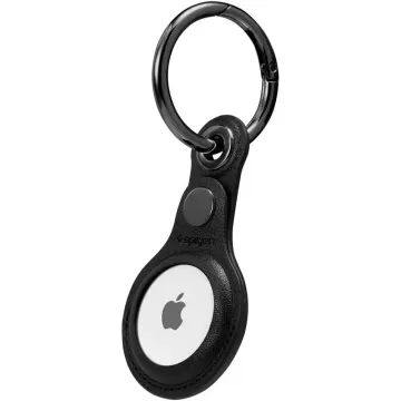 Kožené pouzdro Spigen Valentinus Apple AirTag 1 / 2 černé