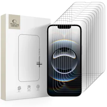 Tvrzené sklo Tech-Protect Bundle 10-Pack iPhone 17e / 16e / 14 / 13 Pro / 13 čiré
