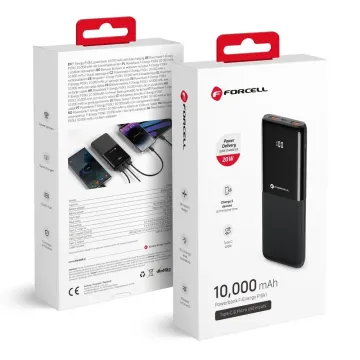 Powerbanka FORCELL F-ENERGY P10k1 PD QC3.0 3A 20W 10000 mAh černá
