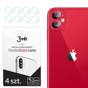 Tvrzené sklo 3mk FlexibleGlass Lens na kameru / fotoaparát Apple iPhone 11 (4ks)
