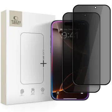 Tvrzené sklo Tech-Protect Spy+ 2-Pack iPhone 17 Pro / 17 / 16 Pro privátní