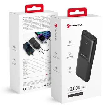 Forcell F-Energy S20k1 powerbanka 2,4A 20000mAh černá