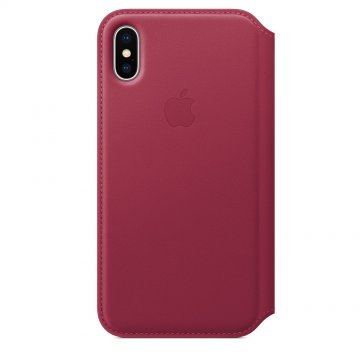 Kožené pouzdro Apple Leather Folio MQRX2ZM/A iPhone XS/X Malinové (Berry) Kožené pouzdro Apple Leather Folio MQRX2ZM/A iPhone XS/X Malinové (Berry)