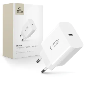 Tech-Protect NC20W USB-C Síťová nabíječka PD20W bílá