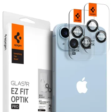 Spigen GLAStR EZ FIT Optik PRO 2-Pack iPhone 14 / 14 Plus / 15 / 15 Plus černá