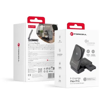Forcell F-Energy Flex Pro F-05 3v1 bezdrátová MagSafe nabíječka Qi2 šedá