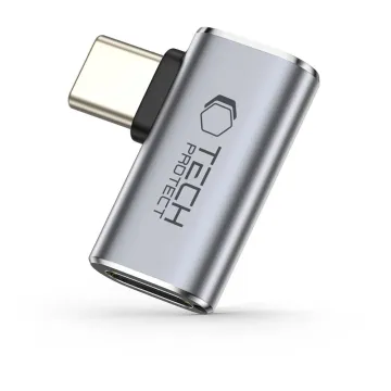 Tech-Protect UltraBoost AA01 90° USB-C úhlový adaptér 40Gbps 100W PD USB4 šedý
