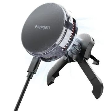 Spigen Essential EV25MFAQ MagSafe Qi2.2 25W Nabíjecí držák s chlazením černý