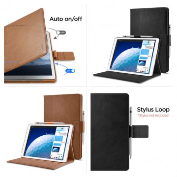 Elegantní kožené pouzdro Spigen Stand Folio na Apple iPad Air (2019) Elegantní kožené pouzdro Spigen Stand Folio na Apple iPad Air (2019)