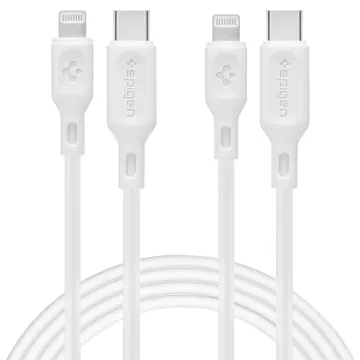 Kabel Spigen Essential MFi C10CL USB-C / Lightning 2-Pack 1m Bílý