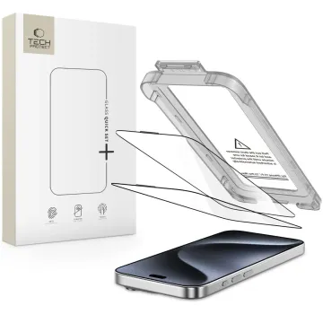 Tech-Protect Quick Set+ 2-Pack Tvrzená skla na iPhone 15 Pro Max černá