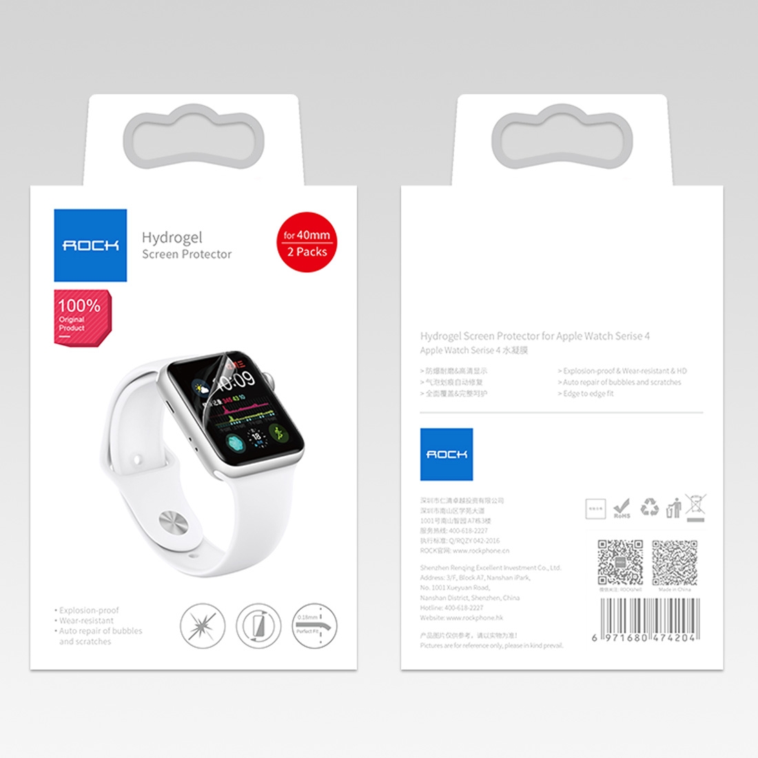 Ochranná fólie ROCK Hydrogel na Apple Watch Series 4 (44mm), 2 packs Ochranná fólie ROCK Hydrogel na Apple Watch Series 4 (44mm), 2 packs