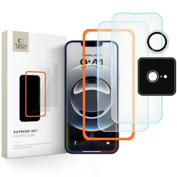 Sada tvrzených skel Tech-Protect Supreme SET 3-Pack iPhone 17e / 16e čirá
