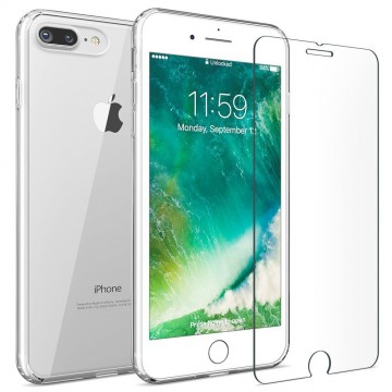 iMore SET: Čirý silikonový TPU obal + tvrzené sklo 9H na iPhone 8 Plus / 7 Plus iMore SET: Čirý silikonový TPU obal + tvrzené sklo 9H na iPhone 8 Plus / 7 Plus