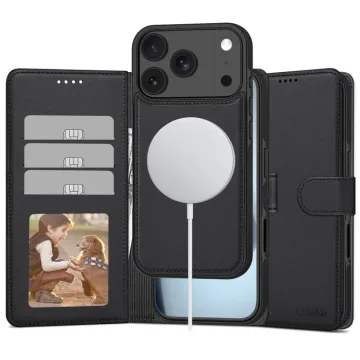 Pouzdro 2v1 Tech-Protect Wallet MagSafe iPhone 17 Pro Max matná černá